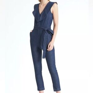 Banana Republic Ruffle Demin Jumpsuit Sz0